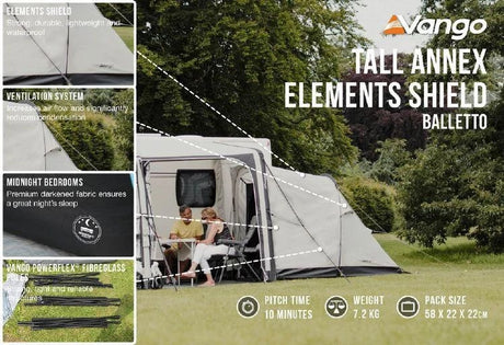 Vango Tall Annex Elements Shield - Balletto Vango