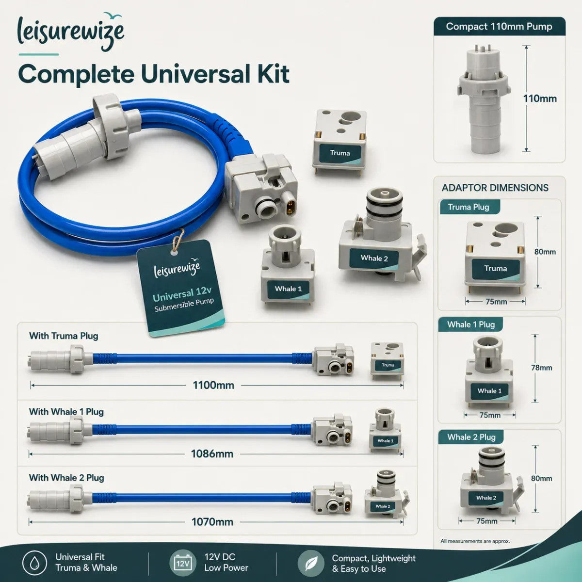 Streetwize Universal 12v Submersible Pump Assembly Kit Streetwize