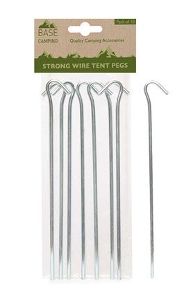 TENT PEGS WIRE 9.5" 10 PK OTTERDENE